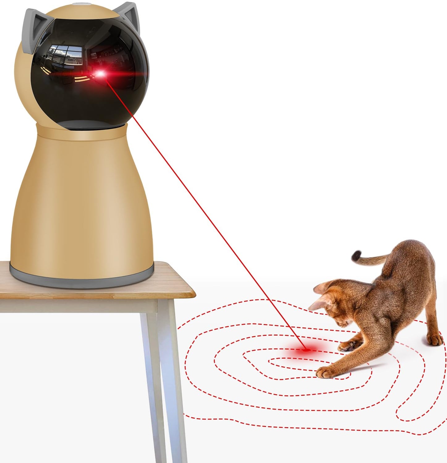 Valonii Interactive Cat Laser Toy Automatic for Indoor Cats,Real Random Trajectory Rechargeable Laser Cat Toys for Indoor Cats/Kittens/Dogs