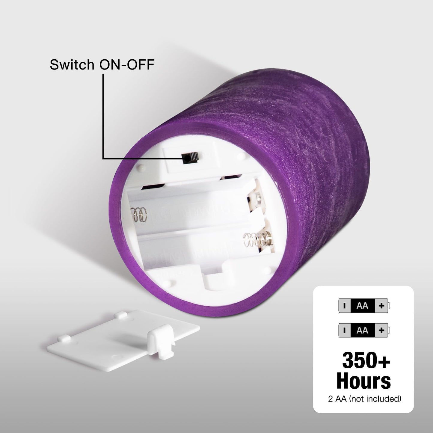 Eywamage Purple Flameless Pillar Candles with Remote, Real Wax Flickering Battery Operated LED Candles Set of 3