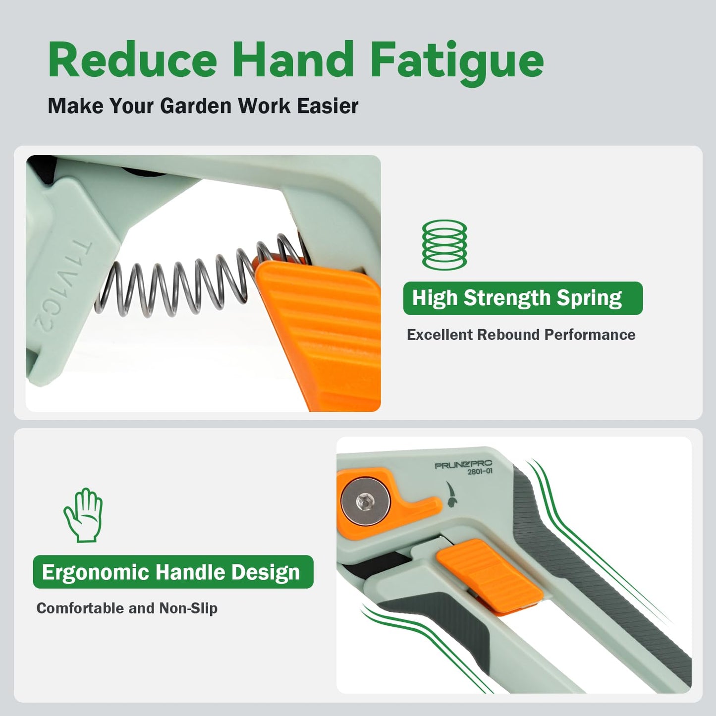 PrunePro Pruning Shears for Gardening Professional Bypass Hand Pruner Up to 1 Inch Cut Capacity Sharp Stainless Steel Blade Garden Scissors Plant Flower Garden Clipper 1 Pack