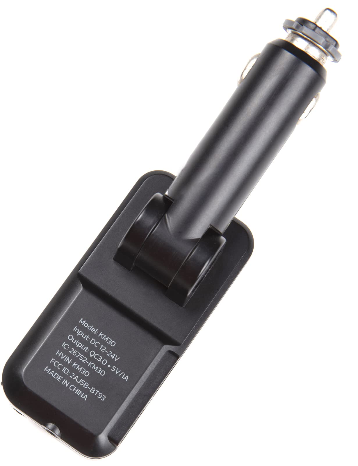 Nulaxy FM Bluetooth Transmitter for Car, Strong Microphone Bluetooth Car Adapter with 1.8" Color Screen for Hands-Free Calls, Supports QC3.0 Charging, Treble and Bass Sound Music Player- KM30