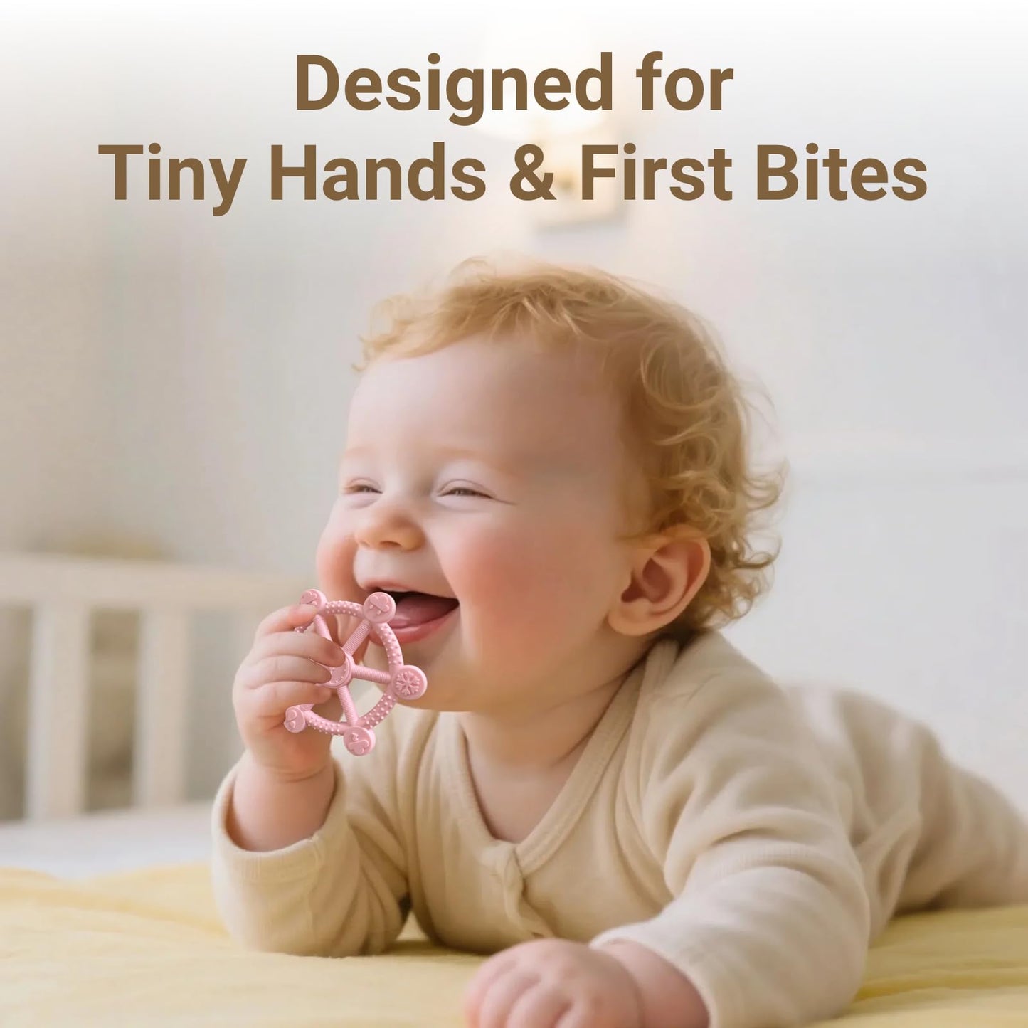 2 Packs Teething Toys for Babies 3-12 Months, Pain Relief Silicone Baby Teethers 6 to 12 Months, Easy-to-Hold BPA-Free Teething Toys, Infant Chew Toys, Soft Textures for Comfort