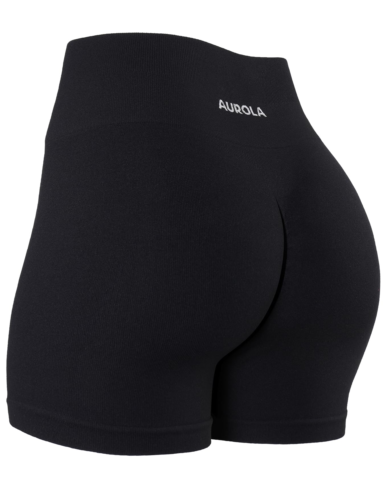 AUROLA Power Scrunch Butt Workout Shorts for Women Seamless Gym Shorts High Waist Tummy Control Yoga Biker Shorts,Black,XS