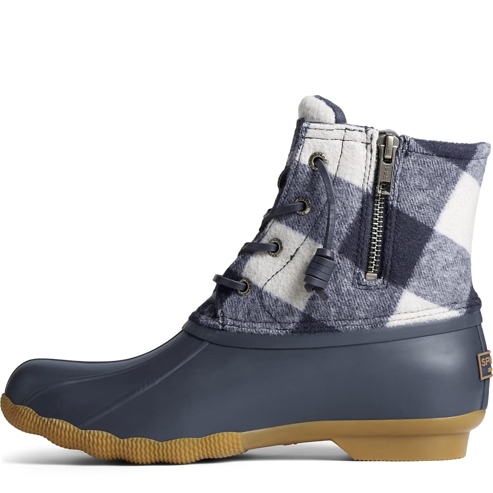 Sperry Ladies Footwear Women's Saltwater Seasonal Rain Boot, Navy Check, 5