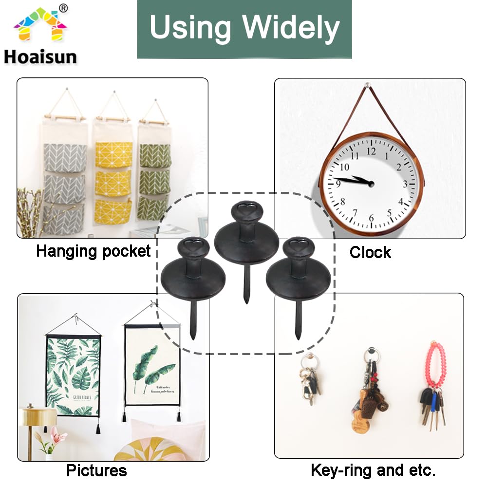 60 PCS Metal Thumb Tacks for Wall Hangers, Double Headed Push Pin Hooks Small Nails for Picture Hanging Hardware, Renter Friendly Decor for Home Office Hang Pictures without Damaging walls, Cork Board