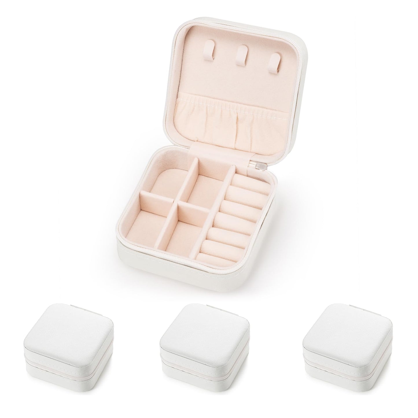 Mini Jewelry Travel Case,Small Jewelry Box,Traveling Jewelry Organizer,Portable Jewellery Storage Holder for Rings Earrings Necklace Bracelet Bangle for Girls Women(Pink - 1 pack)