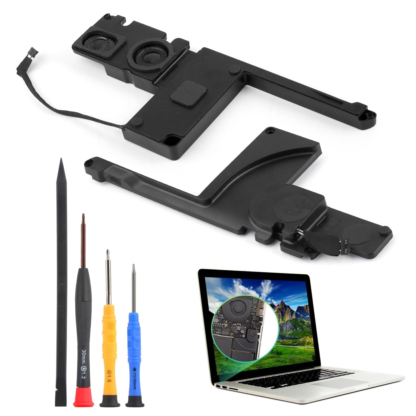 Speaker for MacBook Pro 15 inch Retina A1398 Loud Speaker Replacement for MacBook Pro 15 inch Retina A1398 2012 2013 2014 2015 Left and Right Internal Loudspeaker Buzzer Assembly with Repair Tools