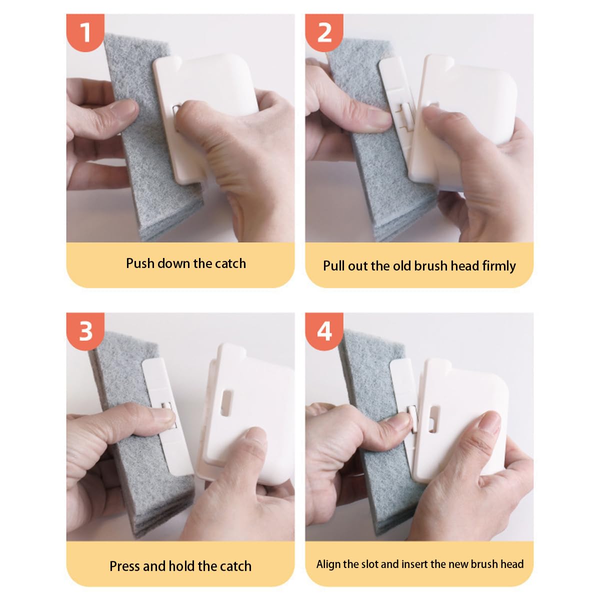 Heideryafei Window Track Cleaning Brush with Hidden Scraper for Sliding Door and Window Tracks, Shutters, Kitchen Sink Cleaning