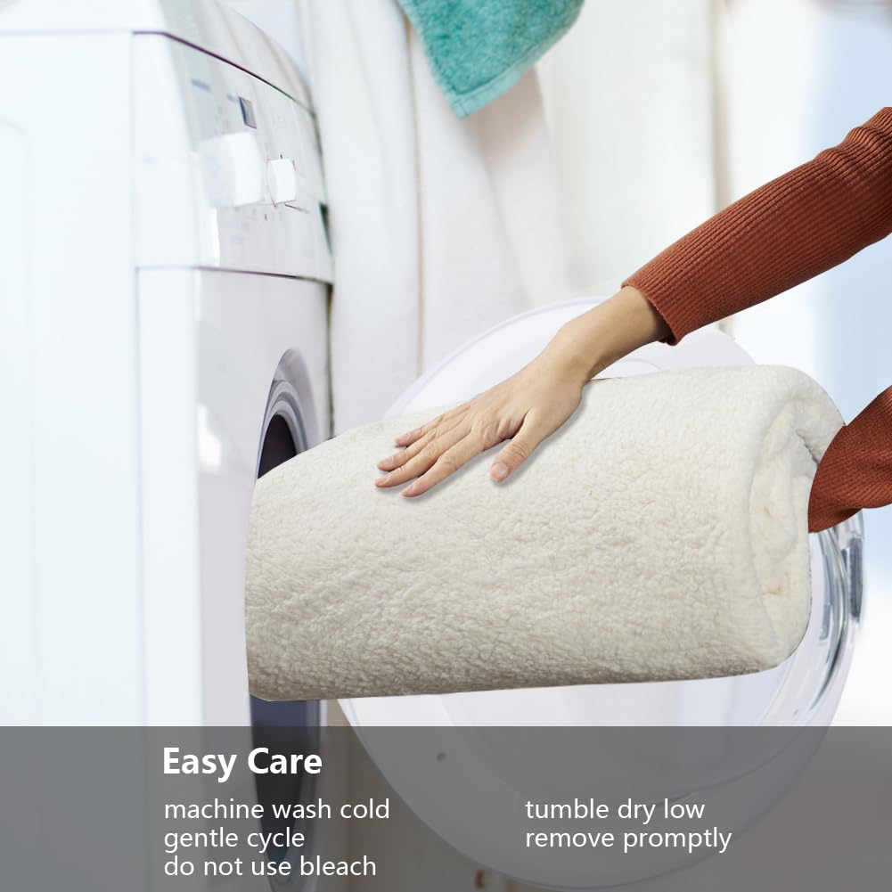 STONECREST Recliner Chair Cover, Sherpa Slipcover, Stay in Place (White/Beige, 23" Regular Recliner)