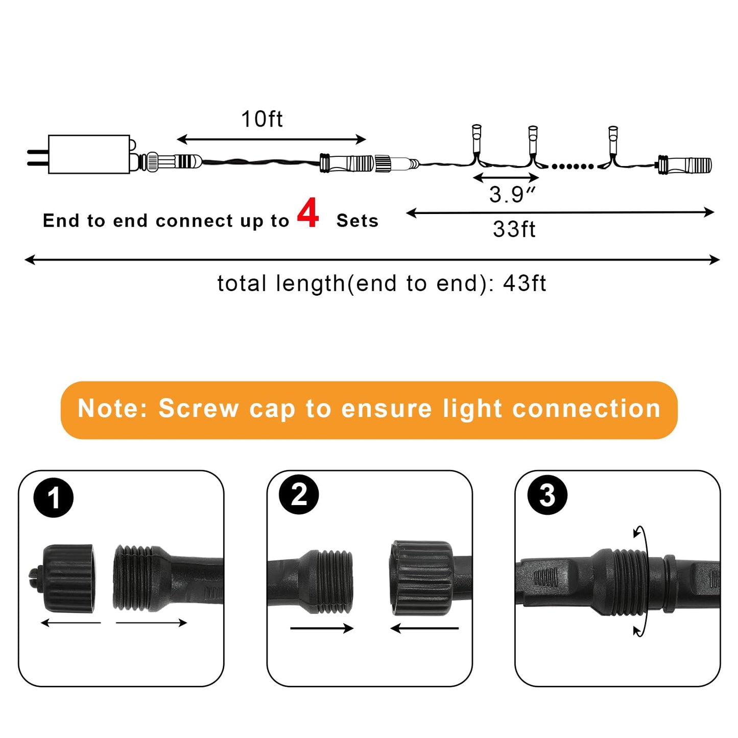 FairyGlim 100 LED Christmas String Lights, 33 FT Connectable Waterproof String Lights Green Wire with Timer Memory Function & 8 Modes, for Indoor Outdoor Xmas Trees Party Garden, WarmWhite