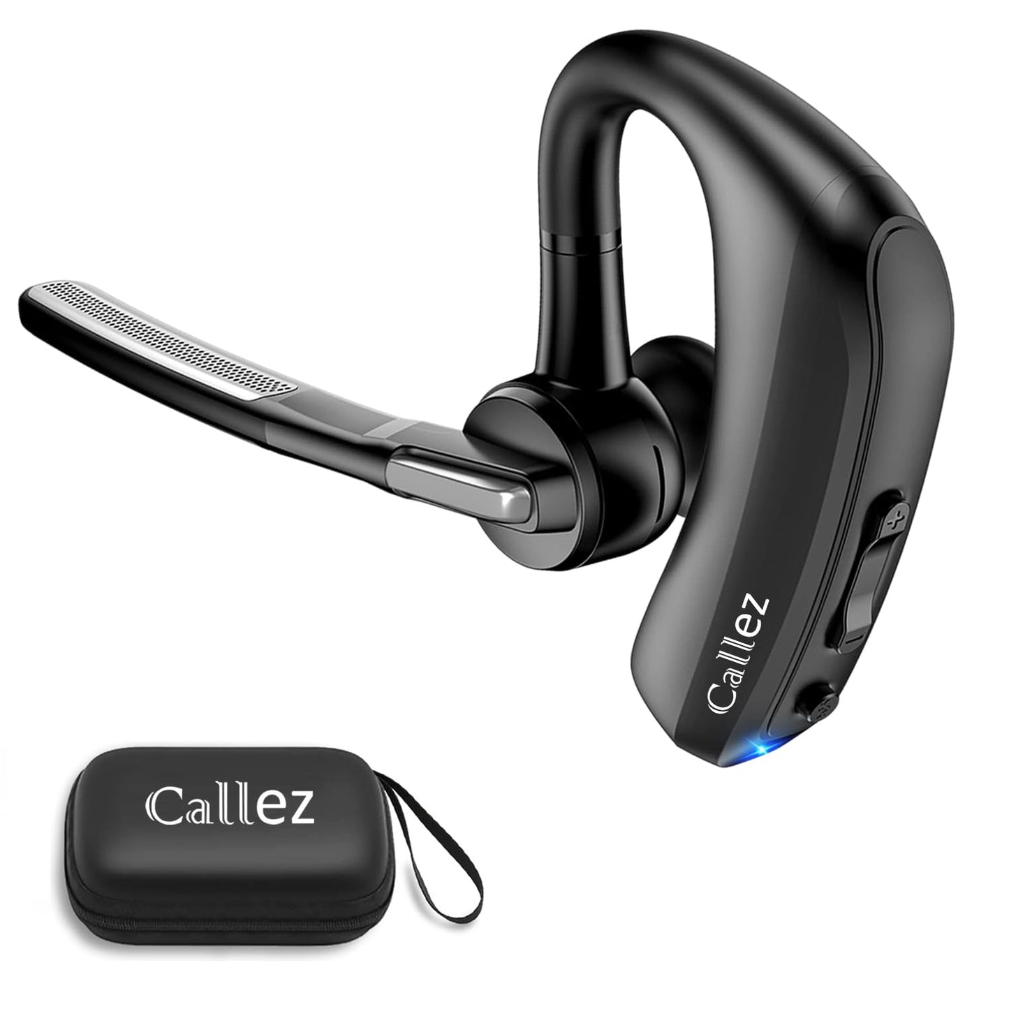 Callez Bluetooth Headset V5.0, Bluetooth Earpiece with CVC8.0 Dual Mic Noise Cancelling Wireless Headset for iPhone Android Cell Phone Trucker Business Office Work, Clear Chat