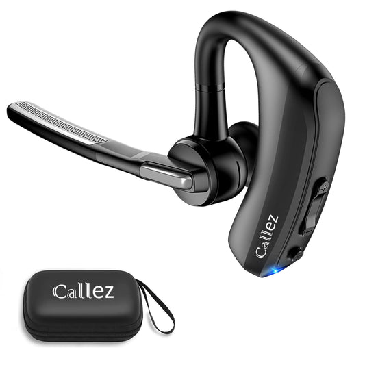 Callez Bluetooth Headset V5.0, Bluetooth Earpiece with CVC8.0 Dual Mic Noise Cancelling Wireless Headset for iPhone Android Cell Phone Trucker Business Office Work, Clear Chat