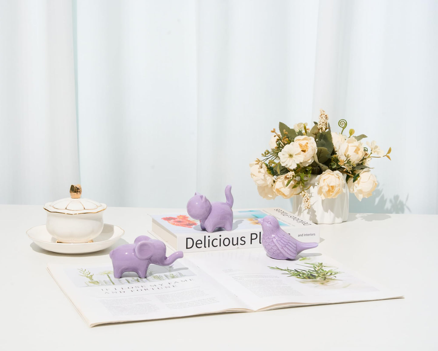 Artconal Small Bird Statue, 2-Pack 3.5 inch Shiny Gold Accent Small Knick Knacks Gifts, for Home Office Shelf Desk Coffee Table Decoration