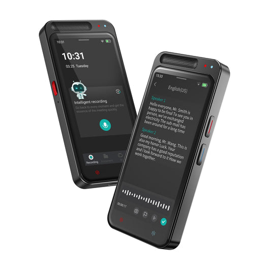 AI Voice Recorder with Playback, Digital Voice Recorder with AI Transcription, Summary, Translation, Full Touch Screen Recorder with 64GB, Audio Recorder Device for Meetings, Lectures, Interviews