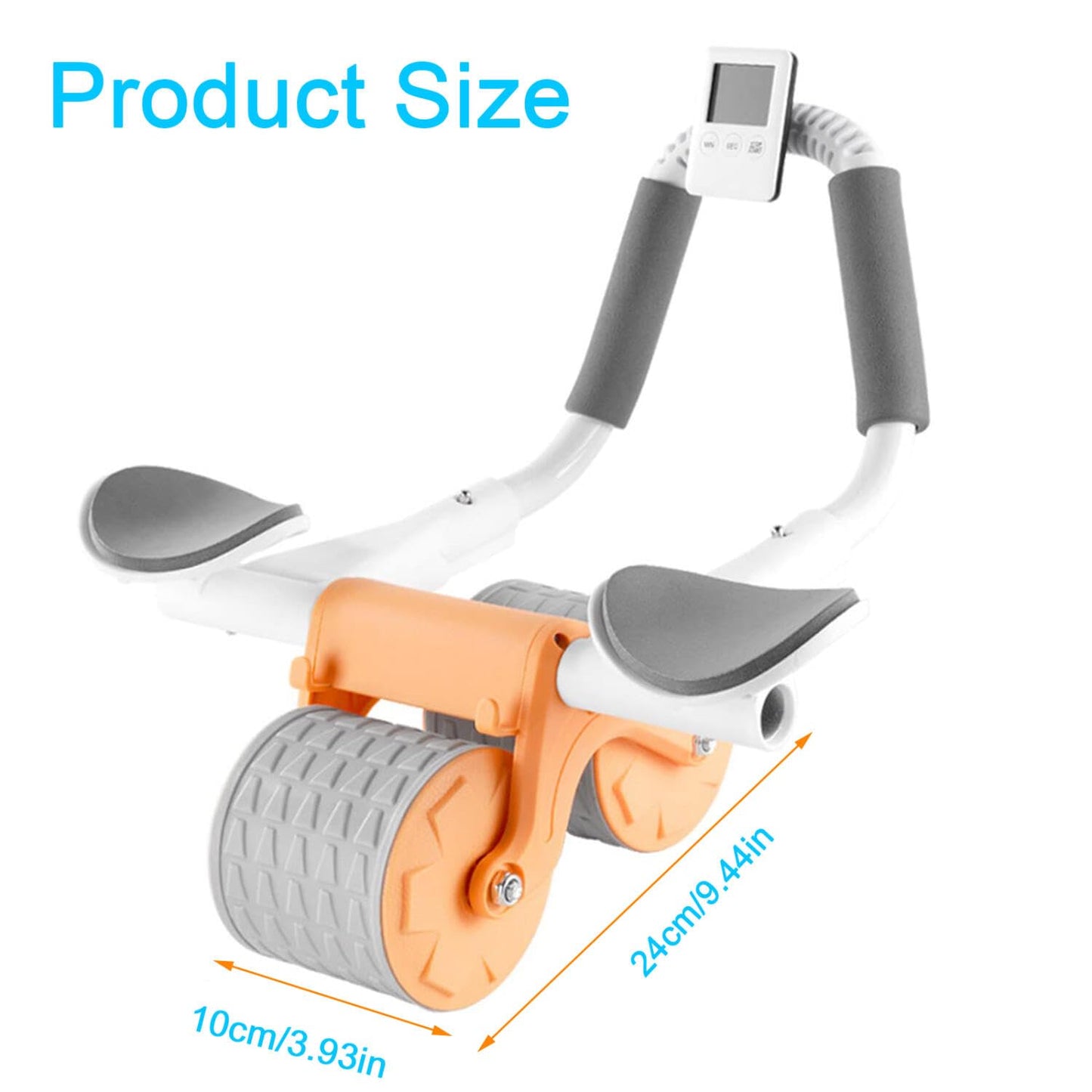 Bersauji 2023 New Ab Roller Wheel with Knee Mat &Timer, Automatic Rebound Abdominal Wheel, Ab Abdominal Exercise Roller with Elbow Support, Abs Workout Equipment Ab Exercise Roller for Women Men
