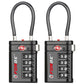 Forge TSA Approved Luggage Locks 4 Digit Combination TSA Travel Locks with TSA008, Open Alert Indicator, Zinc Alloy Body for Luggage, Suitcase, Backpack, and More. Black 4 Locks.