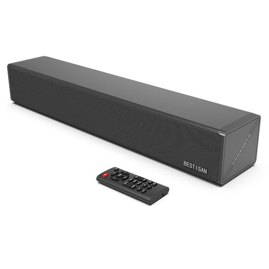 BESTISAN Sound Bars for TV, 16.5 Inches Sound Bar with Optical, AUX, USB and Bluetooth Inputs, Soundbar for TV(DSP, TREB and Bass Adjustable, Cyclic Switching Mode，Reset Function