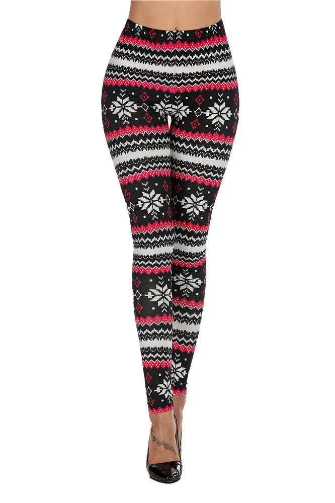 Seasonal Print Leggings Ankle Length Ethnic Tribal Leggings Tights for Women L