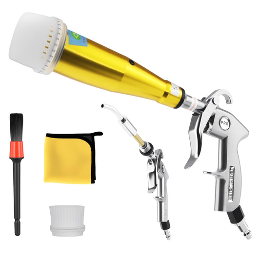 GOCCIDA High Pressure Car Cleaning Gun Air Gun Air Blow Gun Air Nozzle Blower Gun Air Compressor Accessories Tool Air Gun Brush for detailing Cleaning Air Compressor Attachments