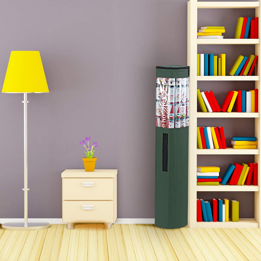 ProPik Gift Wrapping Paper Storage Organizer Bag, Store Up To 24 Rolls 40 Inch, Heavy Duty Polyester plus PVC Clear Bag with Handles and Zippered Top for Gift Wrap and Ribbons (Green)