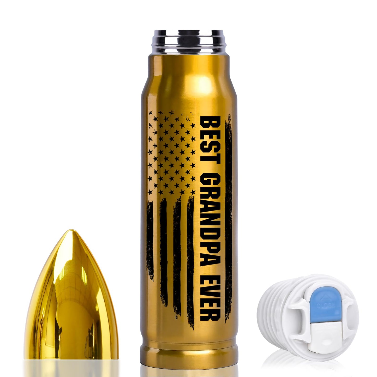 Fathers Day Gift for Dad Stepdad Grandpa from Wife Daughter, Personalized Fathers Day Dad Gifts 17oz Stainless Steel Tumbler on Birthday Valentines Anniversary Christmas Stocking Stuffers for Men