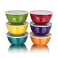 Haimenlite Set of 6 100% Melamine 28oz Salad Bowls Set,6 inch Round Melamine Soup Bowls,Melamine Dinnerware sets for Home Dinner Party or Picnic,Break-resistant and BPA Free,Multicolor (With Lid)