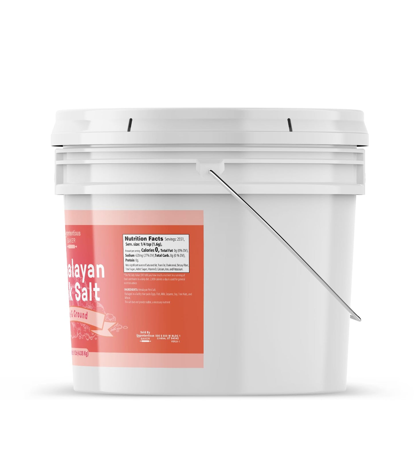 Unpretentious Himalayan Pink Salt, 1 Gallon, Pure Ground Salt, Medium & Fine Grain
