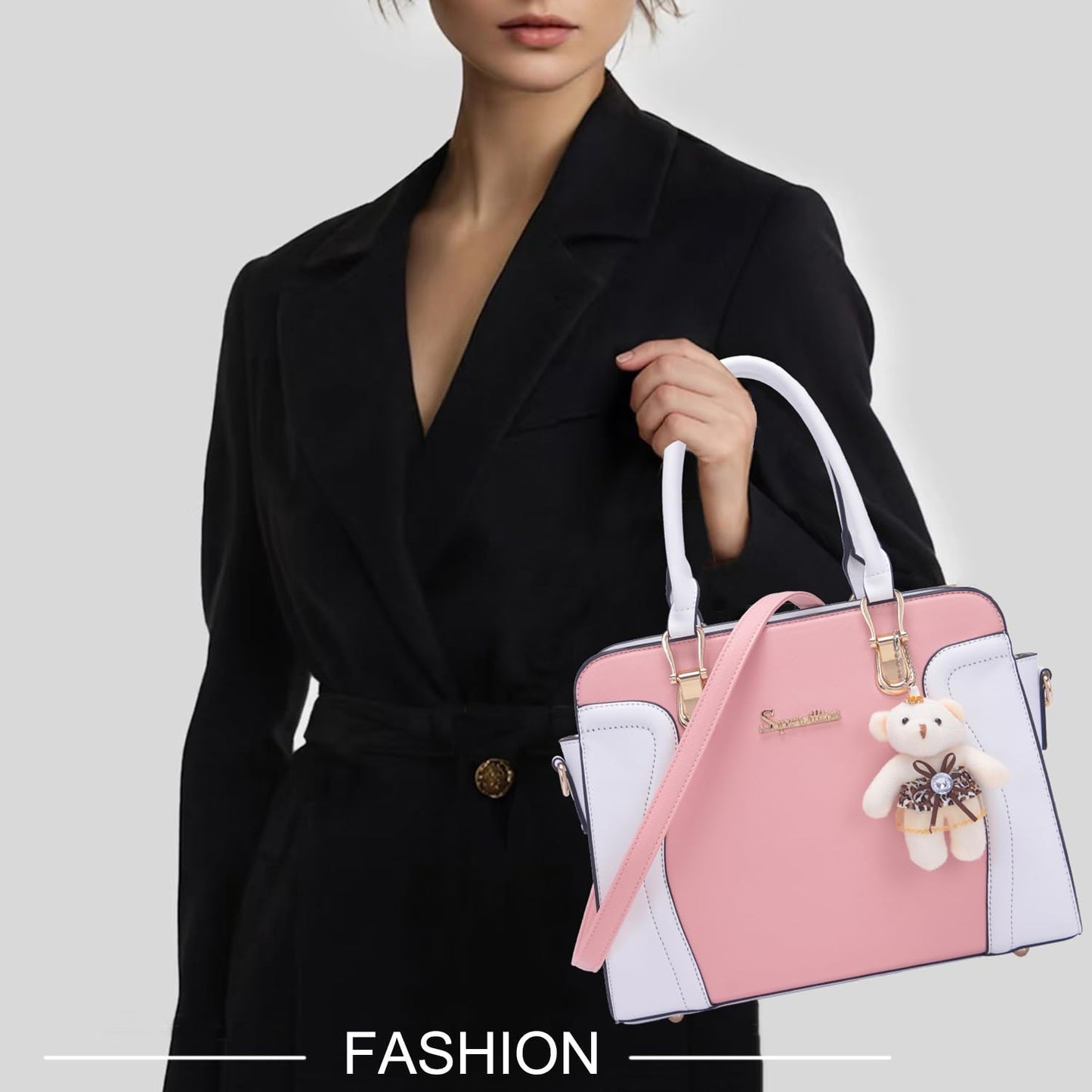 Soperwillton Purses for Women Crossbody Shoulder Handbags Top Handle Satchel Tote Bag Wallet Set 3pcs