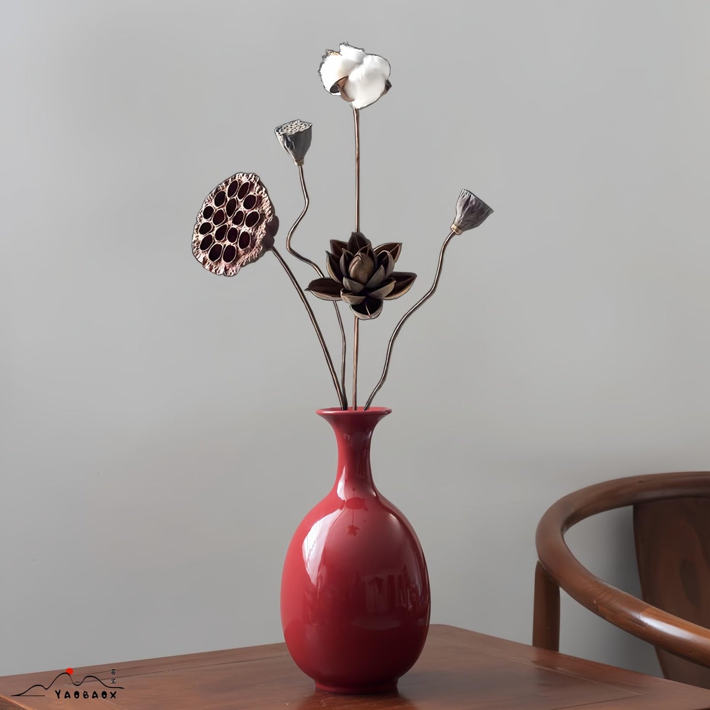 YAOBAOX 5004 Handmade Natural Dried Flowers Decor, for Modem Home Table Vase Decor, Farmhouse Party Floral for DIY Arrangement Props Gift Décor Ikebana (Flower Head and stem are Separate)