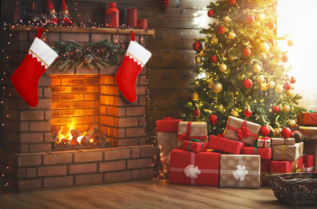 CCINEE 12pcs Felt Christmas Stockings for Christmas Fireplace Hanging Stocking Red Non-Woven Fabric with Golden Trim