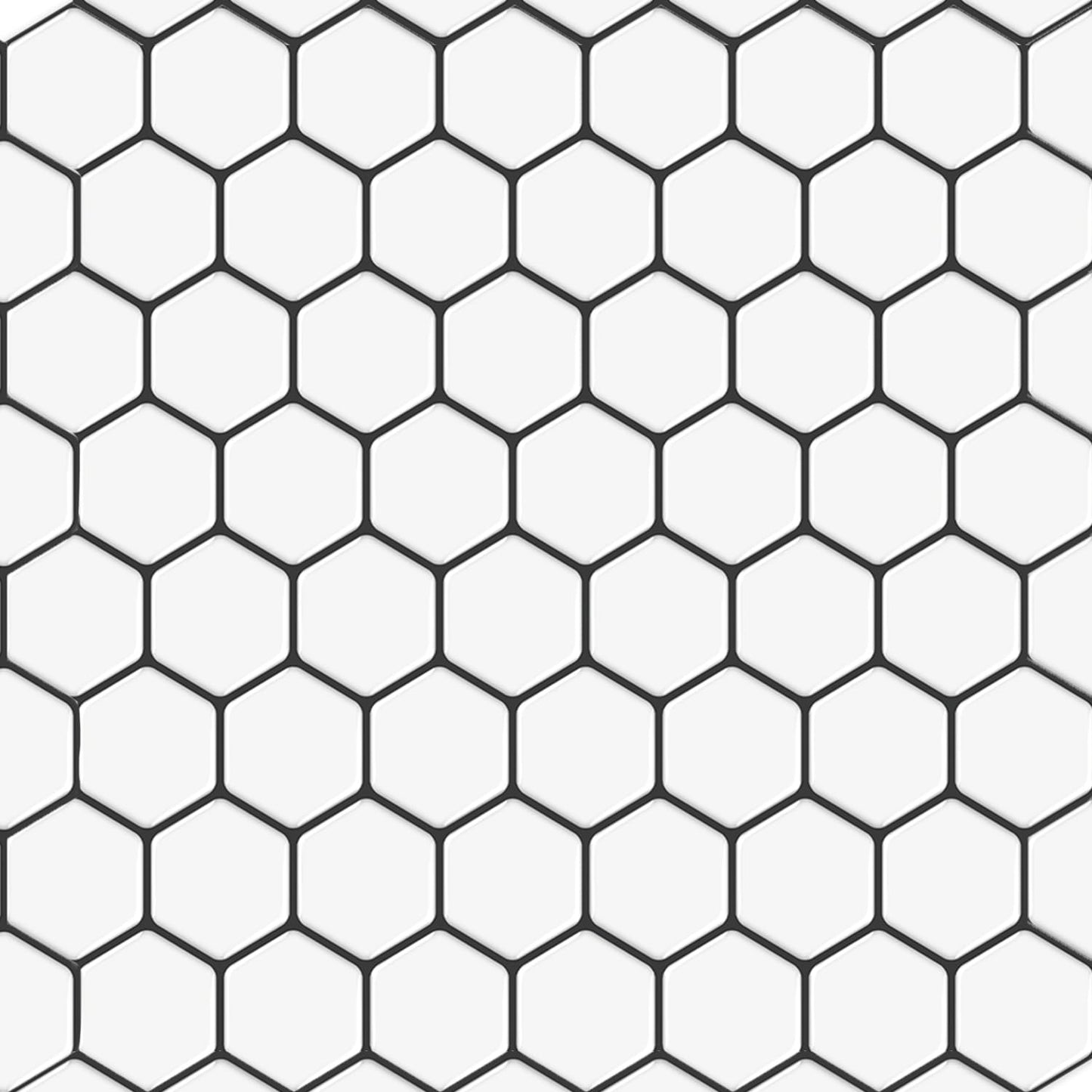 DÉCOR WOW Peel & Stick Backsplash for Kitchen & Bathroom, (8) 12x12-inch Sheets Covers 8 Sq. Ft, White Hexagon