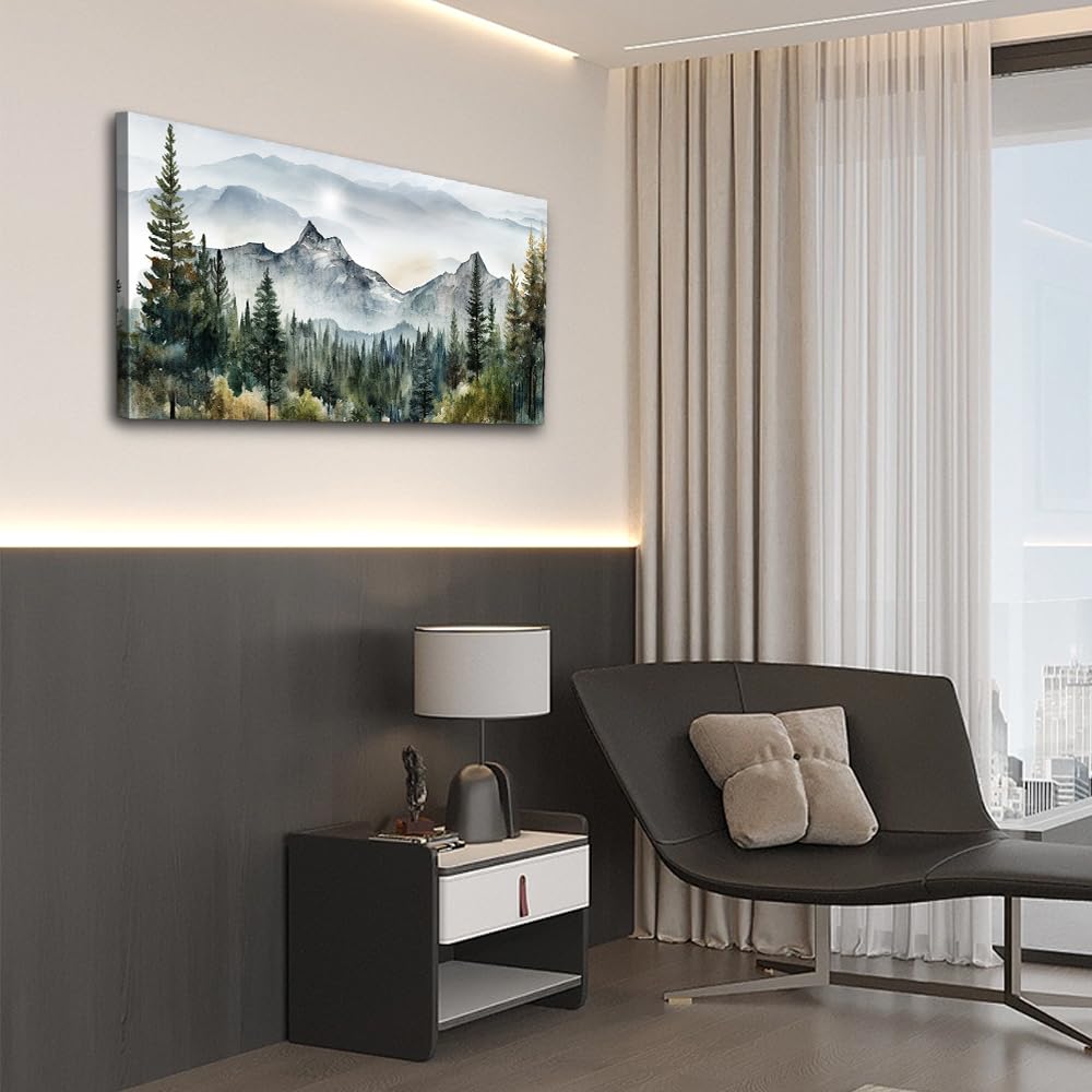 Wapluam Abstract Mountain Landscape Wall Painting Canvas Wall Art For Living Room Bedroom Wall Decor Modern Home Decor Office Wall Decorations Stretched And Framed Pictures Ready To Hang ArtWorks