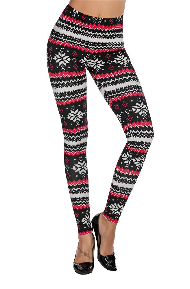 Seasonal Print Leggings Ankle Length Ethnic Tribal Leggings Tights for Women L