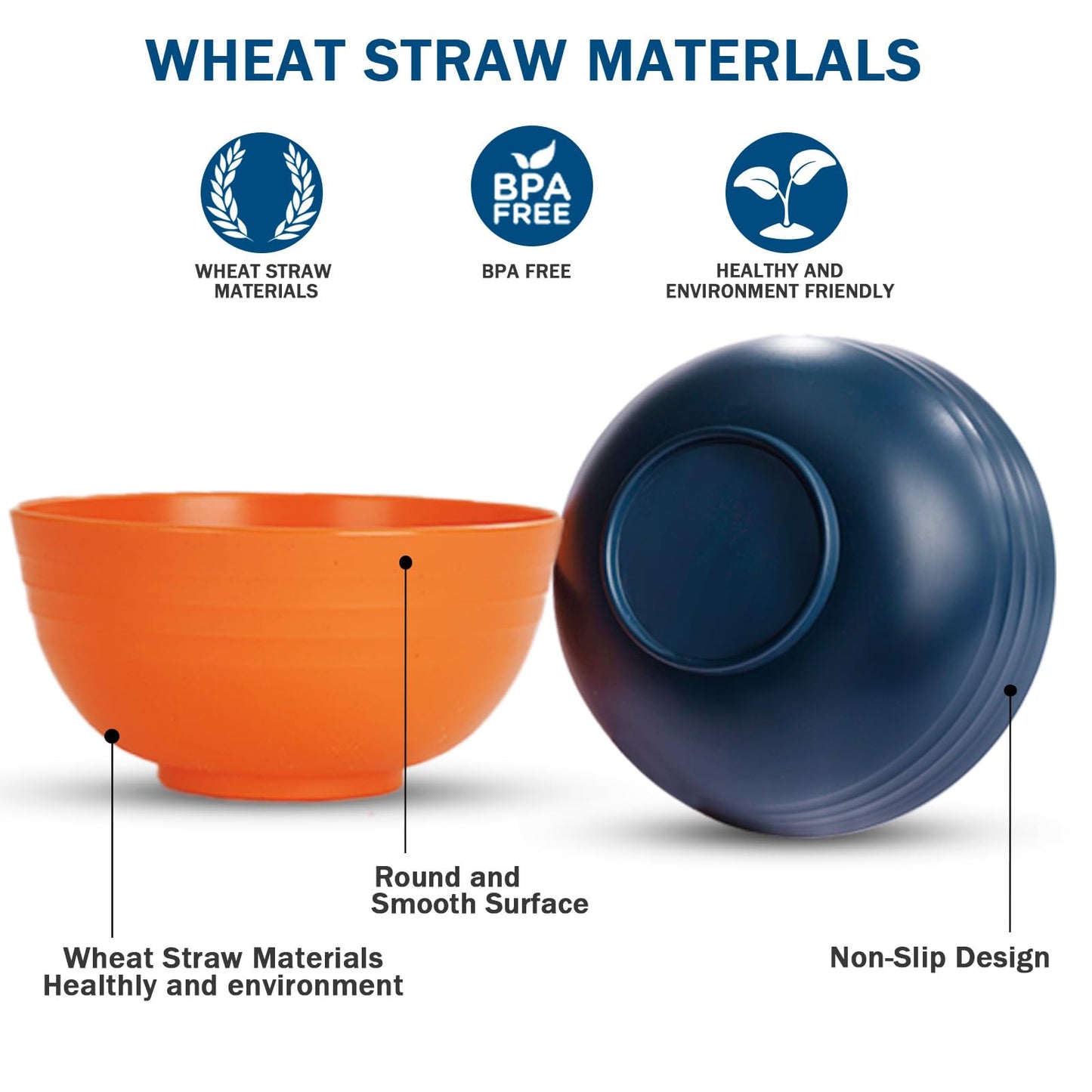 Rubtlamp Wheat Straw Dinnerware Set, 16Pcs Unbreakable Plates And Bowls Sets of 4, Plastic Plates Set Reusable (Four Colors) Include Dinner Platos, Dessert Platos, Cereal Bowls, Cups for Daily