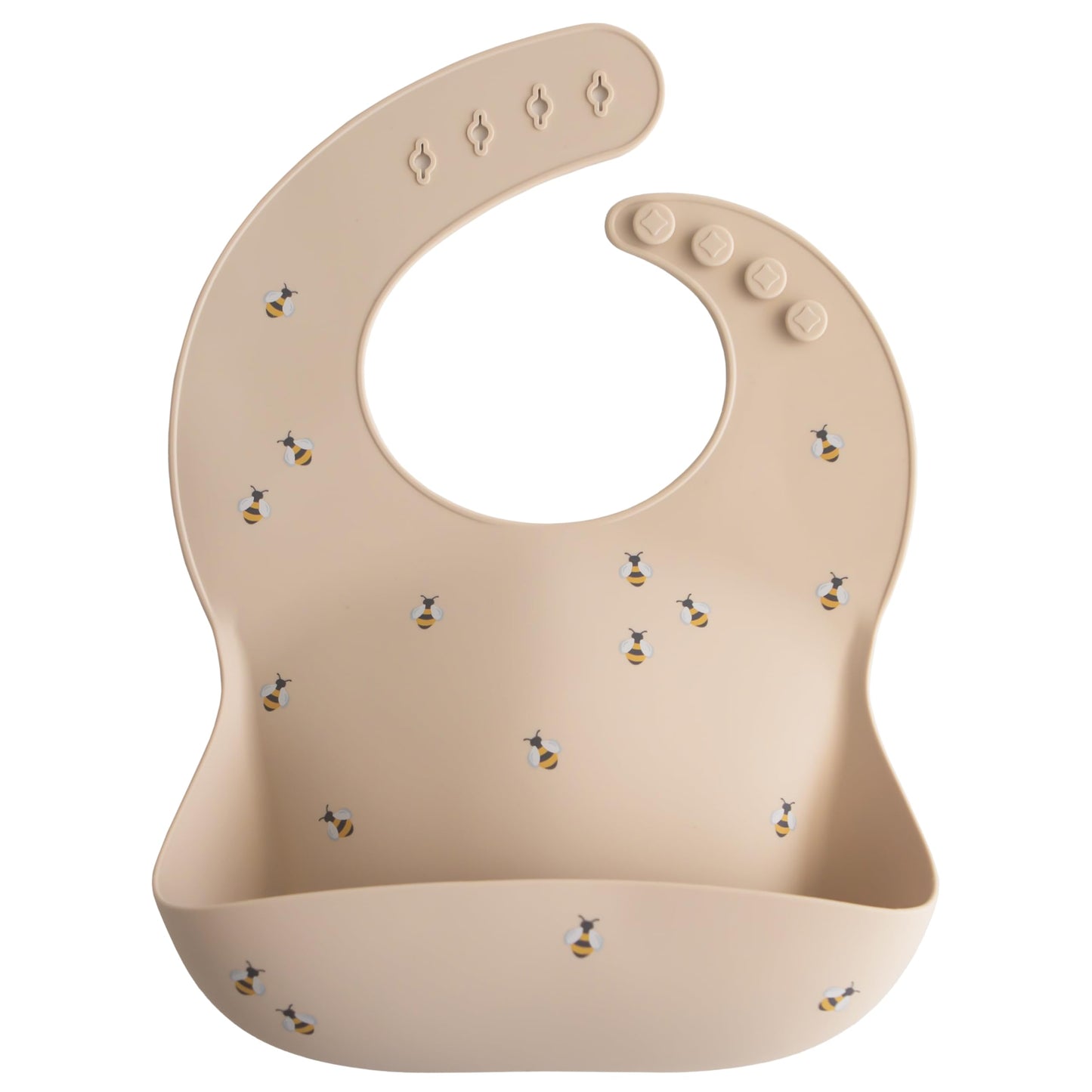 mushie Silicone Baby Bib | Adjustable Fit Waterproof Bibs (Whales)