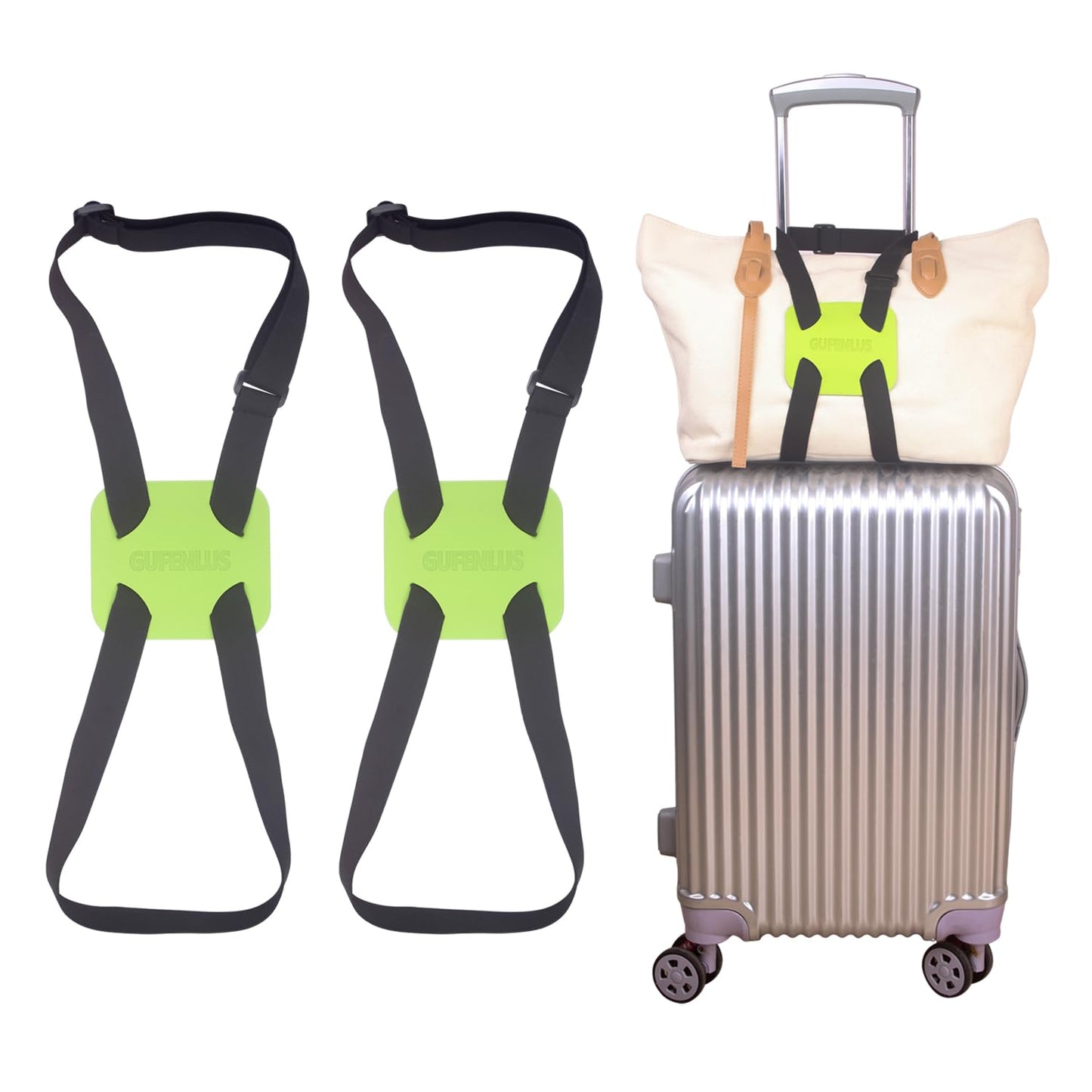 Bag Bungee for Luggage，Luggage Straps for suitcases，Luggage Straps Suitcase Adjustable Belt -2 Pack (Grey-2)