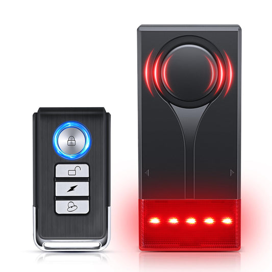 Car Anti-Theft Vibration Alarm, ELECTOP 108dB Automobile Vibration Sound & Light Alarm, Wireless Remote Car Alert Vehicle Security Alert System Automotive Warning Interior Safety Red Light