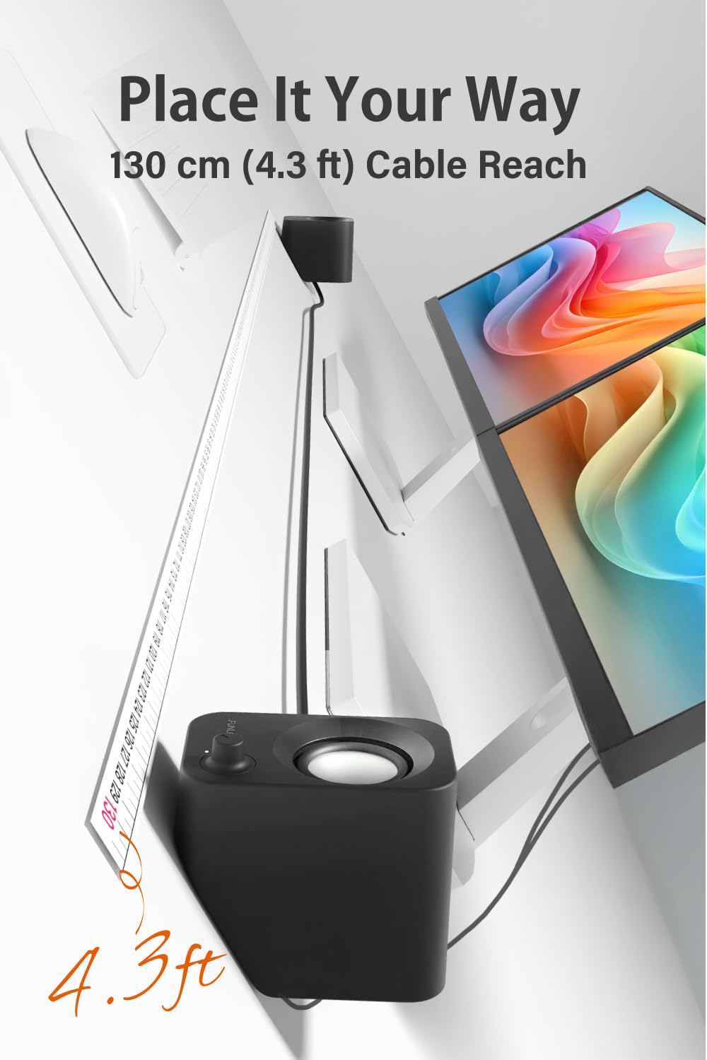 FUNLOGY Speaker - 14W Stereo PC Speakers, USB Powered, Compact Size with 30° Tilt Design, Volume Dial Control, for Desktop, Laptop, Monitor, Gaming Consoles, Black