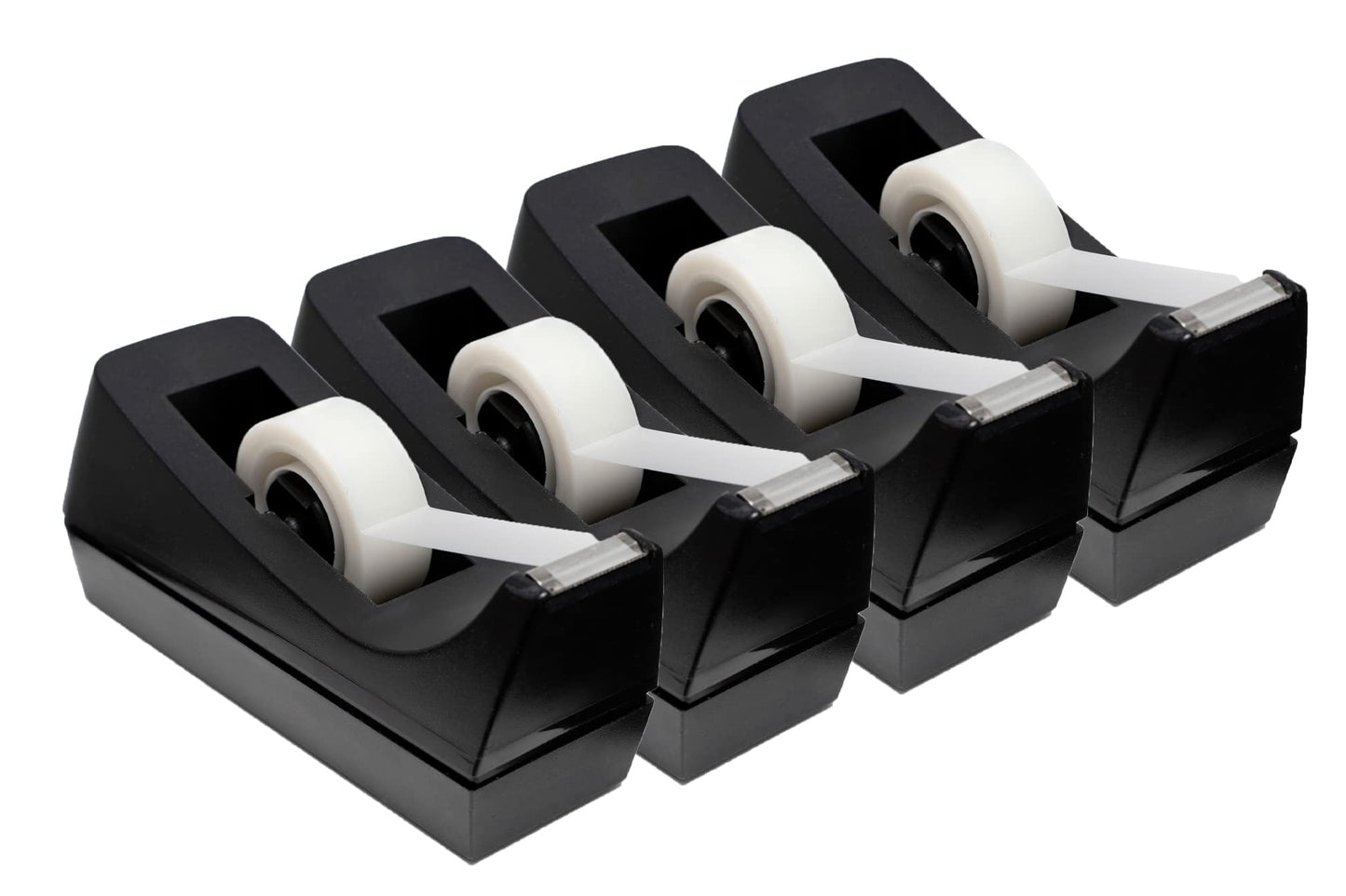 Desktop Tape Dispenser - Non-Skid Base - Weighted Tape Roll Dispenser - Perfect for Office Home School (Tape not Included) 2 Pack