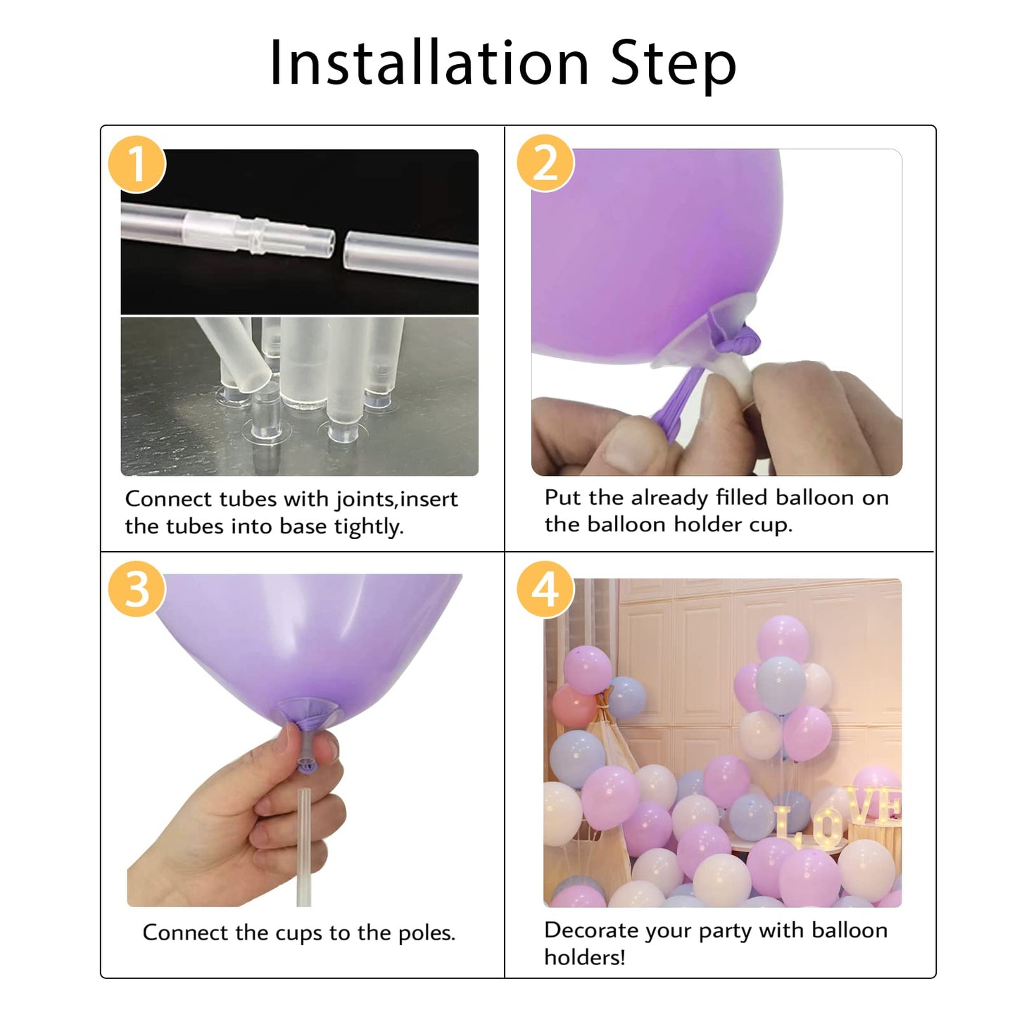 ROYUYE 10 Sets of Balloon Stands for Table Balloon Stand Allowing Balloons To Float Without Helium Tank Balloon Holder Decorations for Birthday Party Wedding Festival Christmas