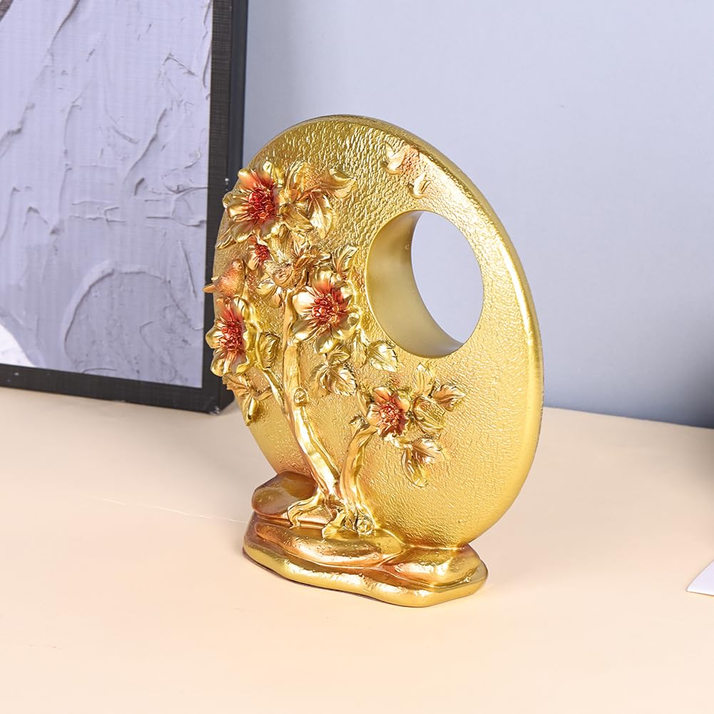YUNSHID Resin Bird Sculpture Ornaments, Bogu Porch Bird Sculptures, Modern Home Decoration Suitable for Living Room, Bedroom, Bathroom, Office, Dining Table, Bookshelf, Fireplace Centerpiece (Gold)