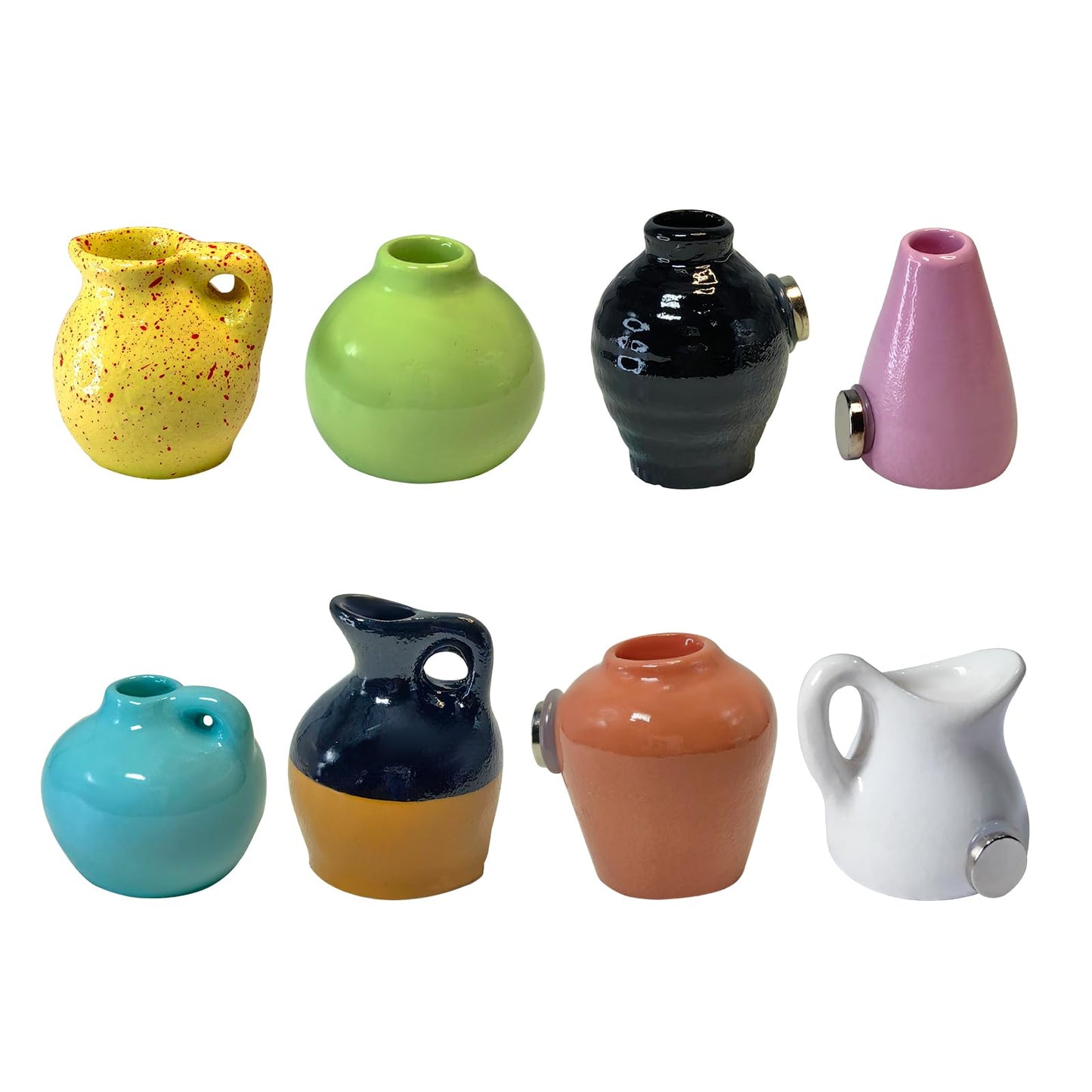 Cute mini Vase Fridge Magnets, 3D Resin vase Refrigerator Magnets, Shatterproof Multifunctional and Fun Fridge Accessories for Decoration in Kitchens, Offices, Or Magnetic Surfaces(8Pcs)