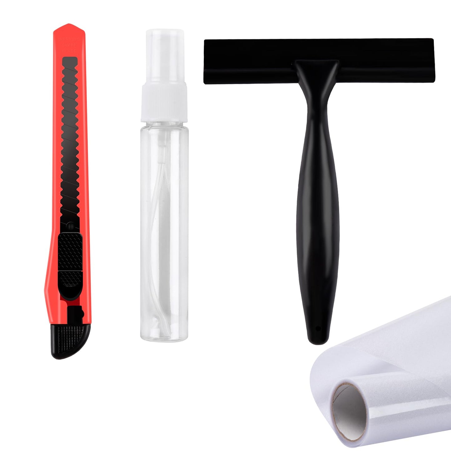HTVRONT Window Film Kit - 4 Pcs Window Privacy Film Installation Tools, Easy to Apply Glass & Car Windows Tint Kit, Includes Felt Squeegee, Detachable Knife & 1 Extra Blade, 100ML Spray Bottle