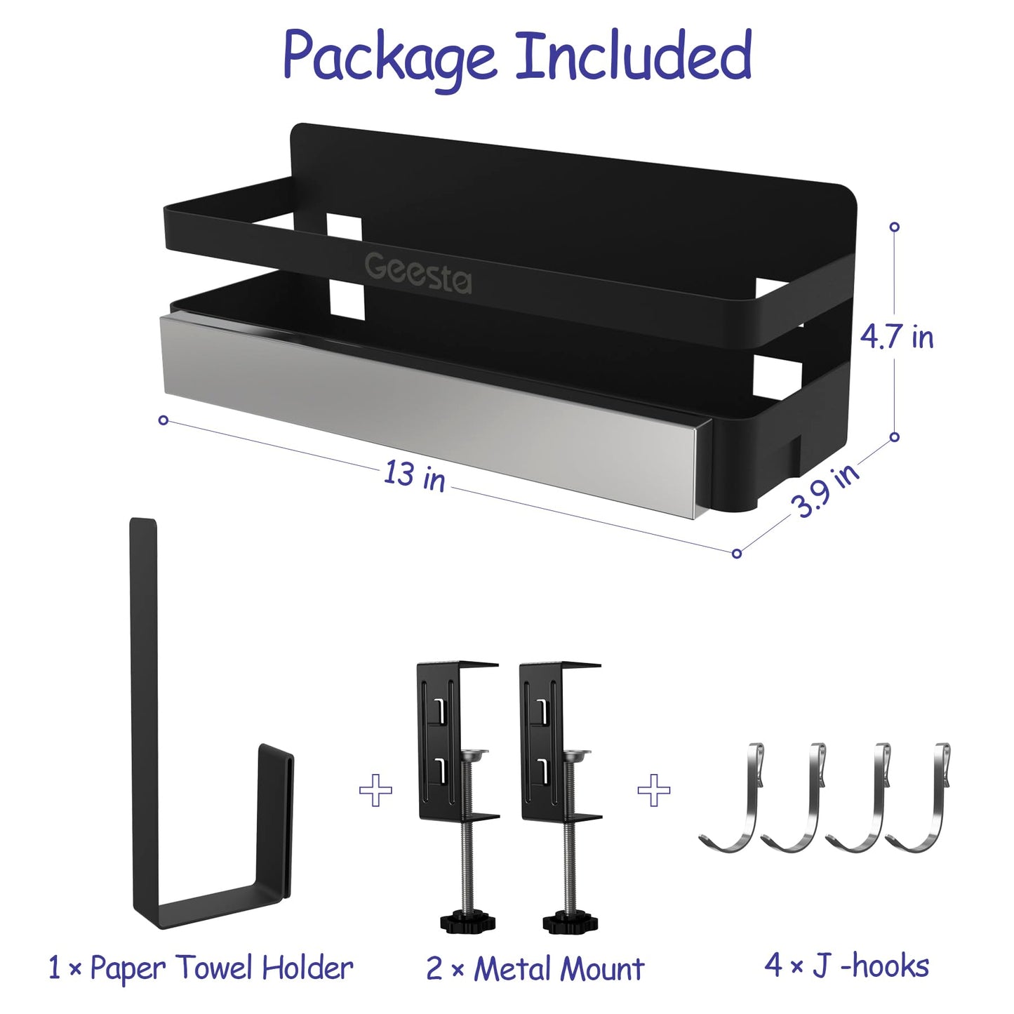 Geesta Upgraded Griddle Caddy for Blackstone 28"/36" Griddles/Weber Grill/Prep Cart, BBQ Grill Accessories Space Saver with Magnetic Tool Holder & Paper Towel Holder