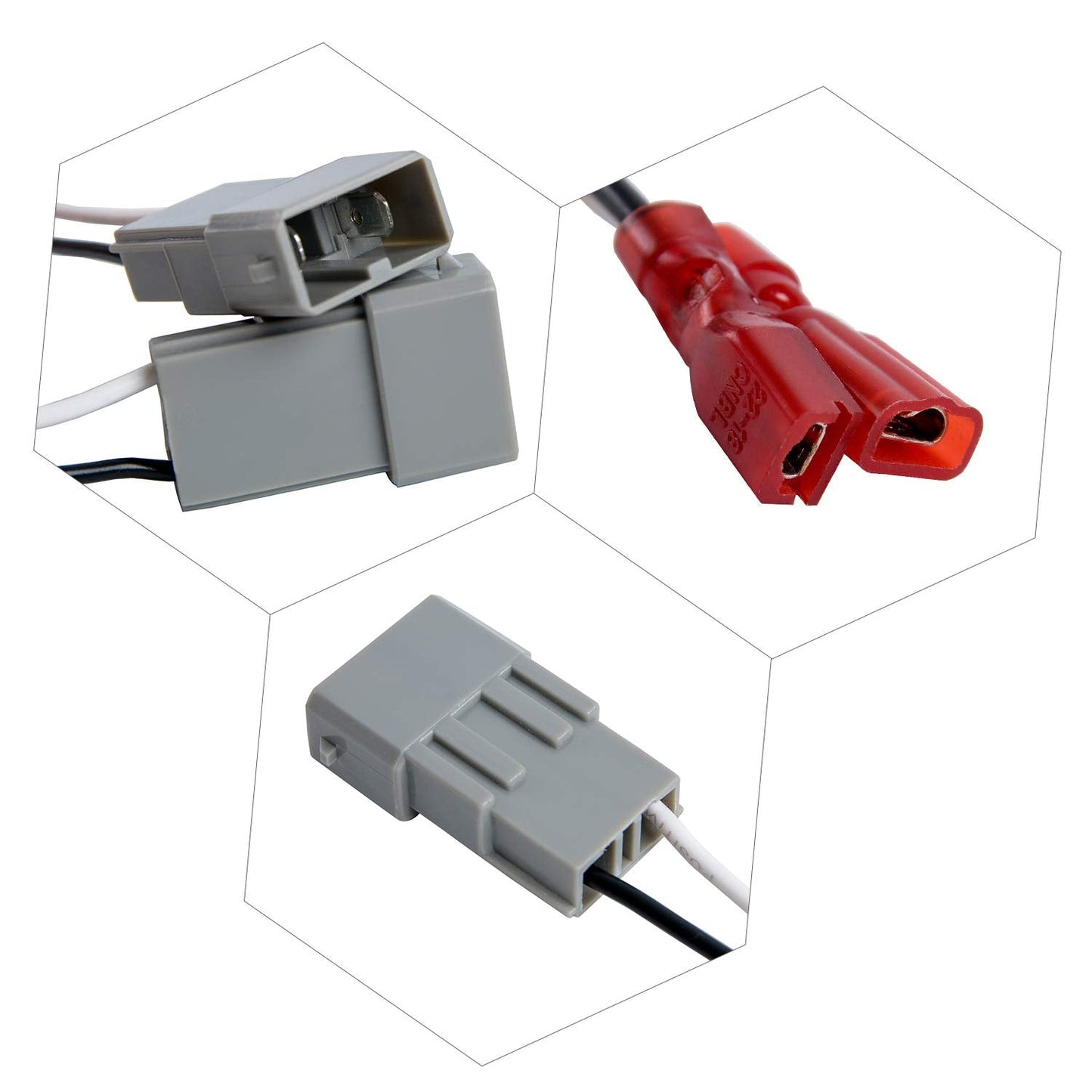 HSTECH 72-7800 2 Pairs (4 Pack) Car Speaker Connector Harnesses for with 1990-Up Honda and Acura Vehicles