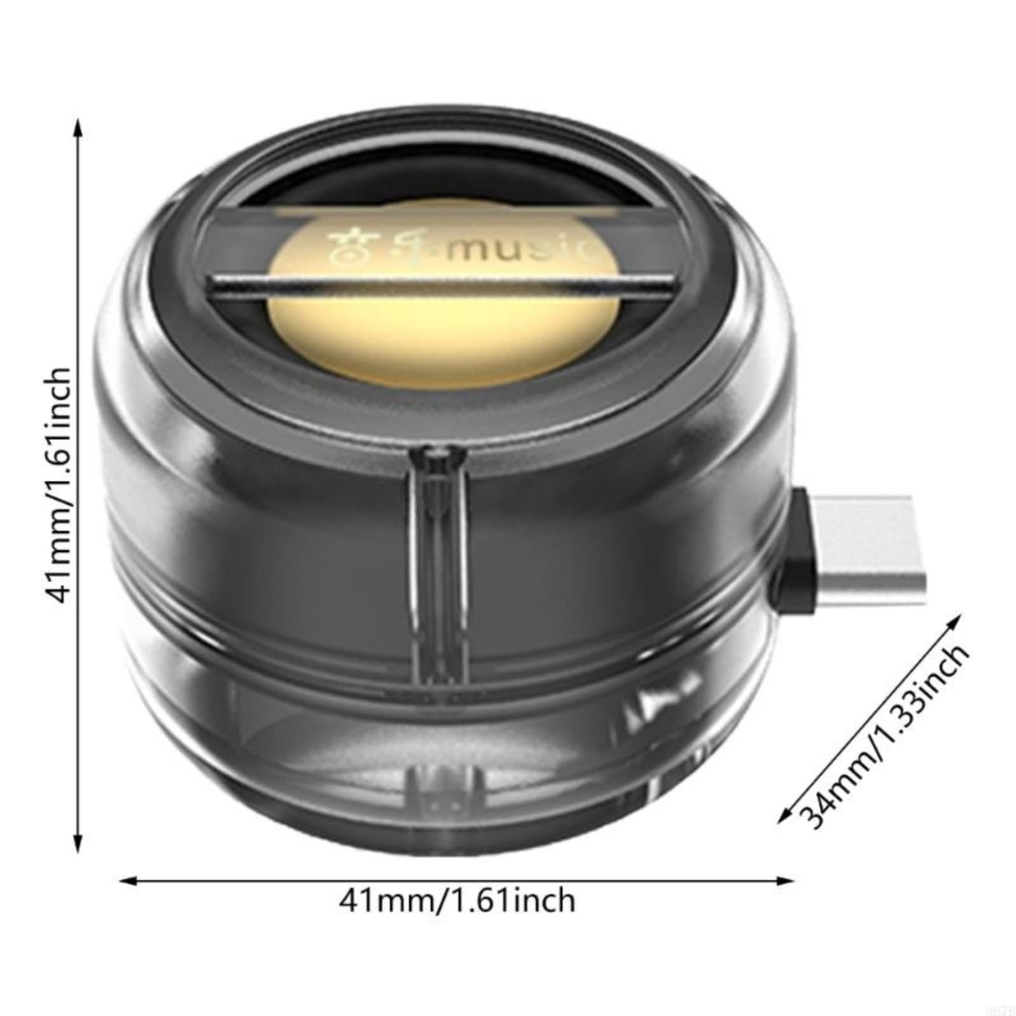 DRVLET Mini Portable Speaker, 3W Plug in Cell Phone Speaker Amplifier with Type-c Audio Interface, Plug and Play for Phone, IPad, Tablet, Smartphone (Black)