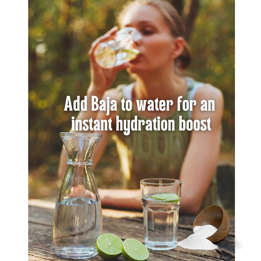 Baja Pacific | Organic Sea Salt 5oz Coarse Glass Shaker | BAHA Salt Hydration Low Sodium Recovery - Over 90 Minerals and Electrolytes - Trace Minerals Cooking Finishing Salt