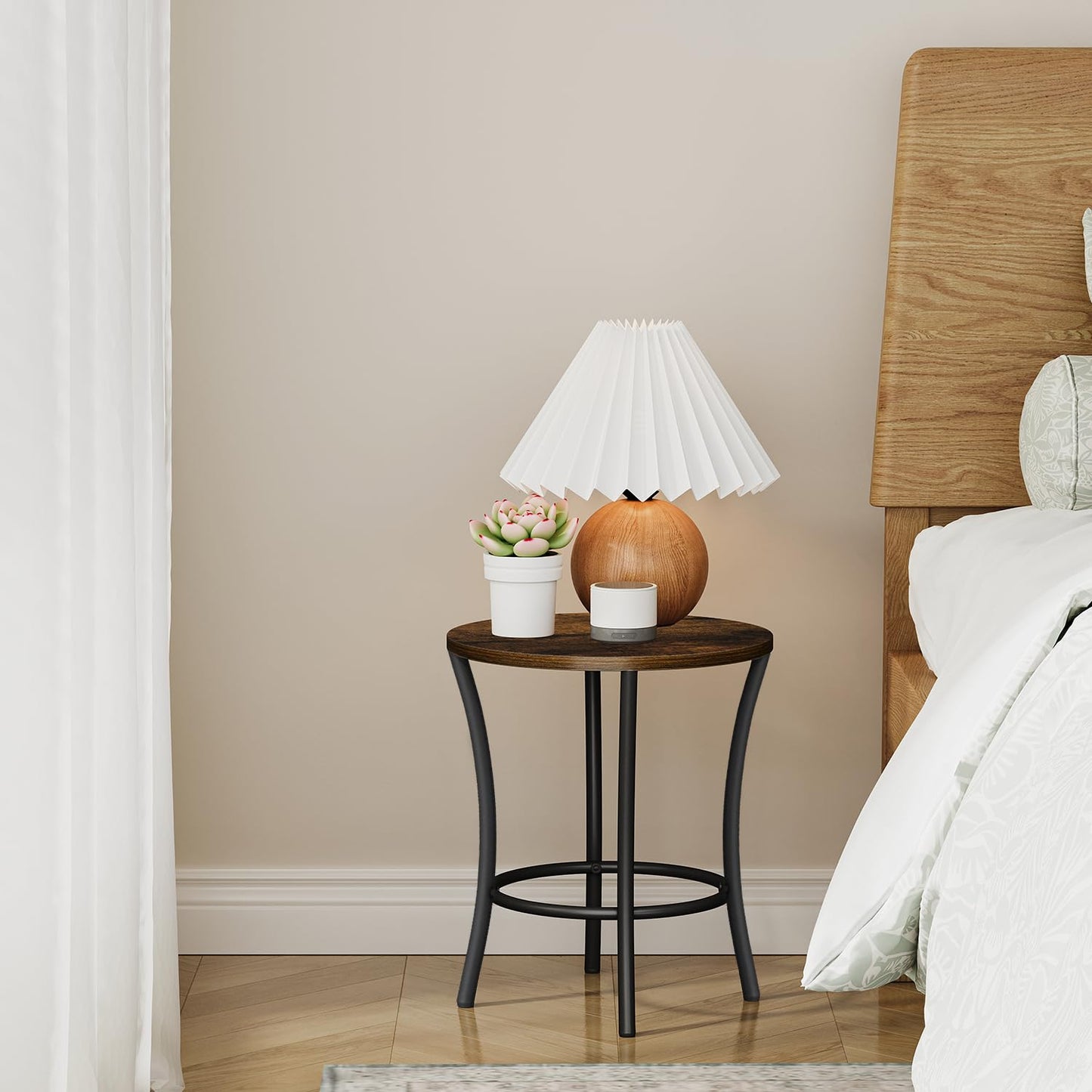 YINMIT Plant Stand Indoor, Round Plant Pots,Flower Pots for Indoor Plants, Adjustable Plant Shelf for Multiple Plant , Corner Plant Stand for Living Room Balcony Patio & Garden (Brown, Small)