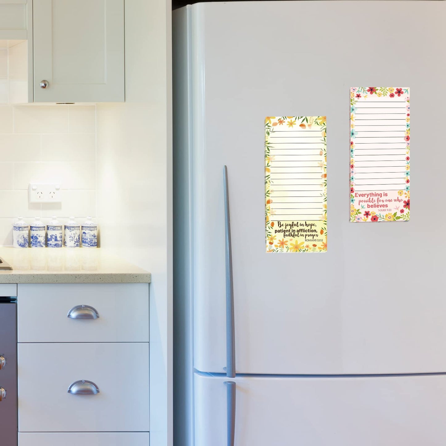 Fancy Land Religious Magnetic Notepads Floral to Do List for Fridge Christian Memo Pads 6 Pack