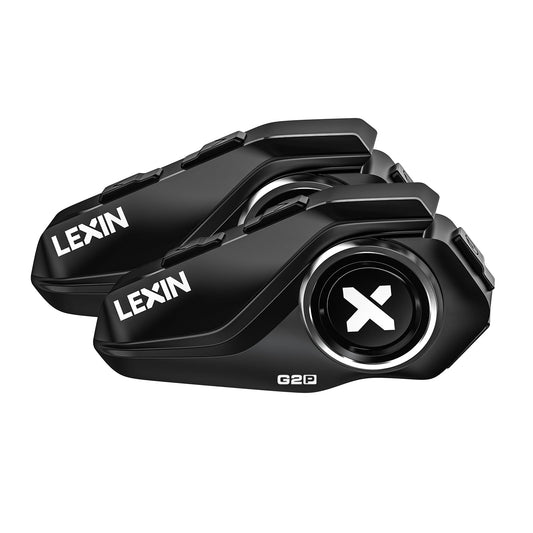 LEXIN G2P Motorcycle Helmet Bluetooth Headset, Group Intercom Communication Systems, FM Radio/ 6 Shells/Universal Pairing/Private Talk/Noise Cancellation, Fit for Snowmobile/ATV, 2 Pack