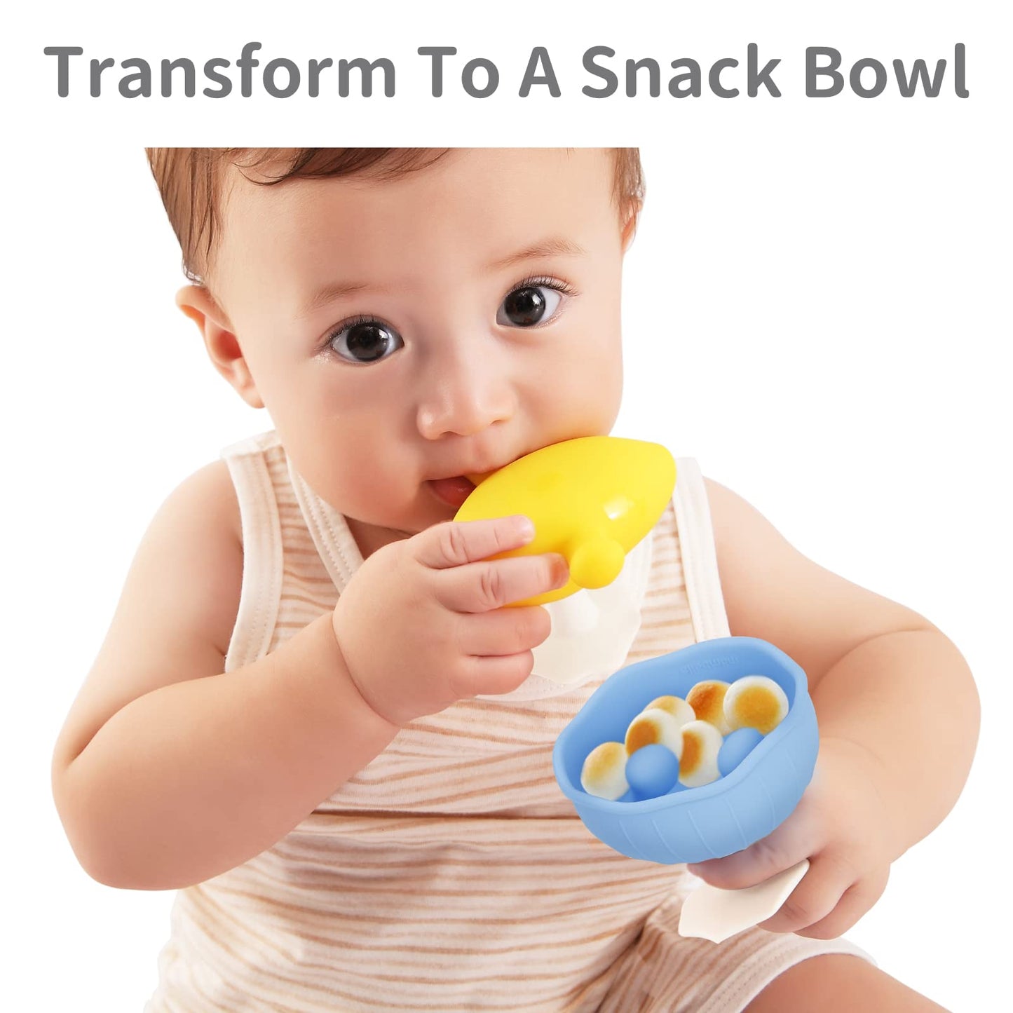 Baby Teething Toys for 3-12 Months+,Silicone Mombella Baby Teether with Suction Base,Soft & Easy to Grasp for Teething Relief,Safe & Comfortable Teether Toys for Sucking Needs,BPA Free,0011 (Blue)